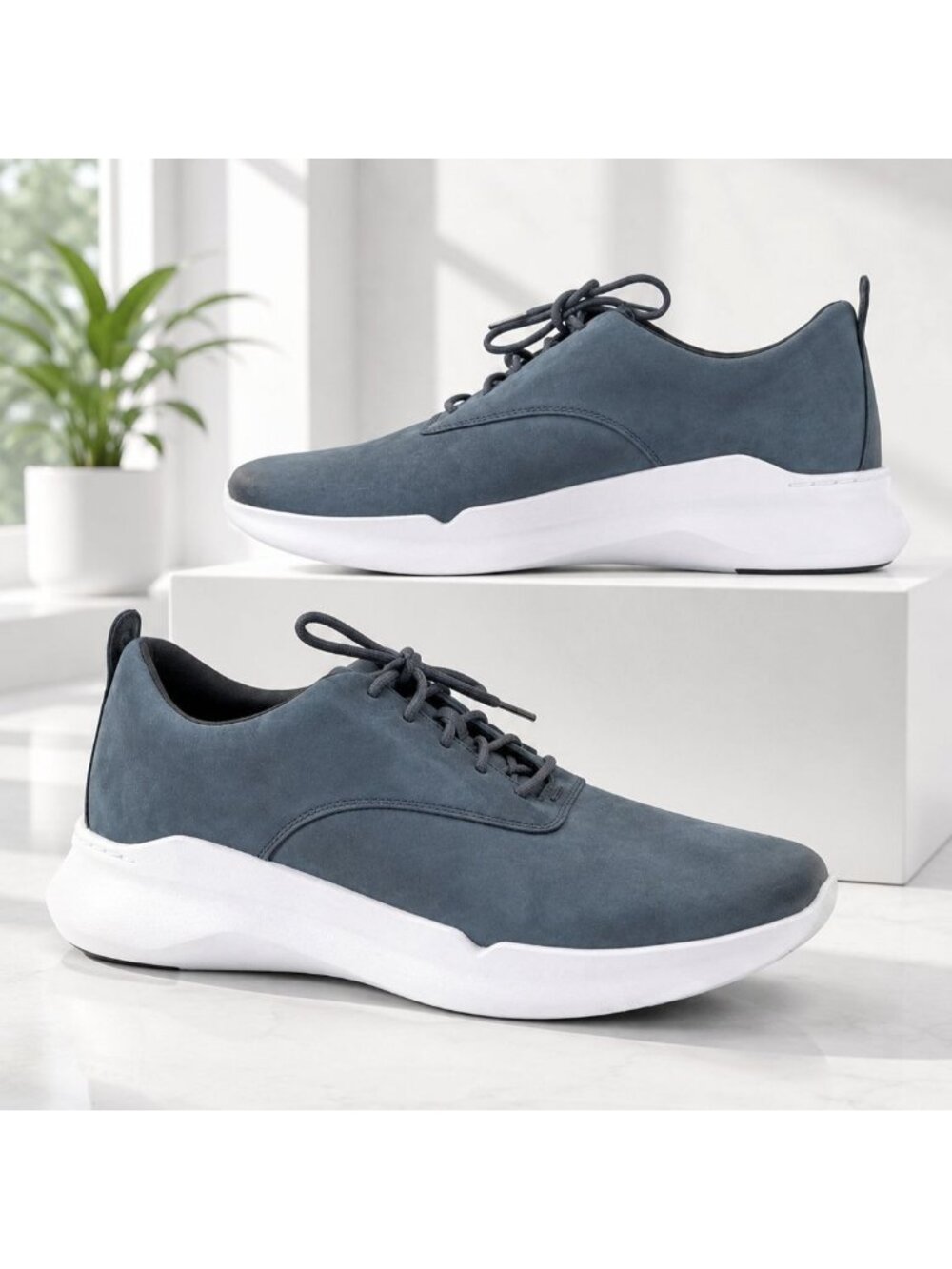 Cole Haan Grand 360 Mens Size 11 Navy Suede Lace-Up Dress Sneakers Shoes - NWOB